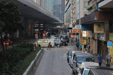 5 Kasım 2021: Sheung Wan 'ın merkezdeki tramvay görüntüsü