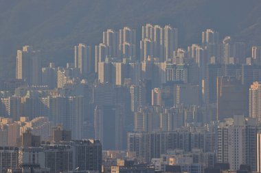 14 Kasım 2021 Kirlenmiş bir Hong Kong şehri, Kirliliğini gösteriyor