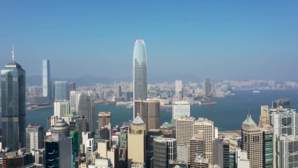 Aerial Footage Hong Kong City — Stock Video