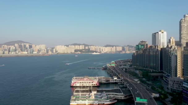 Flygbilder Från Causeway Bay North Point Victoria Park Hongkong — Stockvideo
