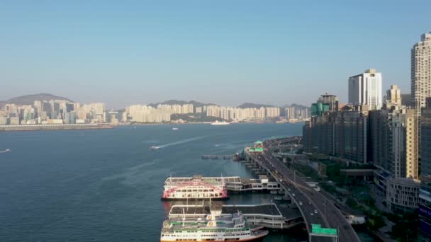 Letecké Záběry Causeway Bay North Point Victoria Park Hong Kong — Stock video