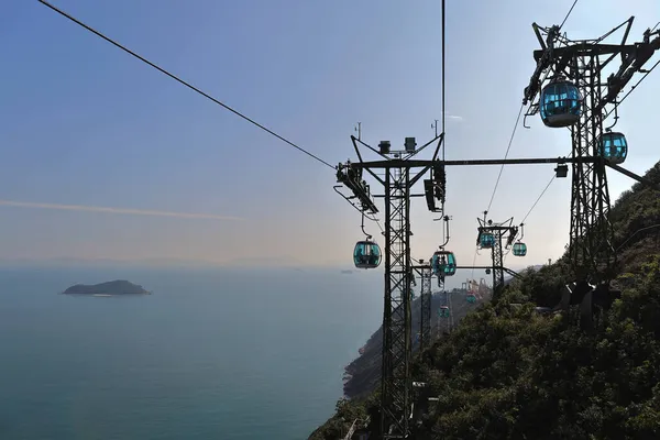 Nov 2021 Hong Kong Teleférico Ocean Park Que Envía Gente — Foto de Stock