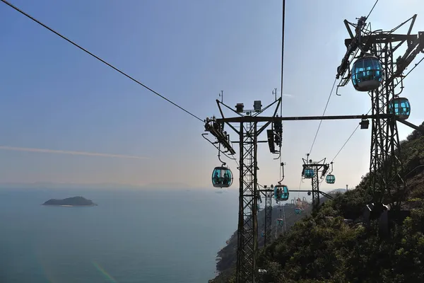 Nov 2021 Hong Kong Ocean Park Kabelbaan Die Mensen Tussen — Stockfoto