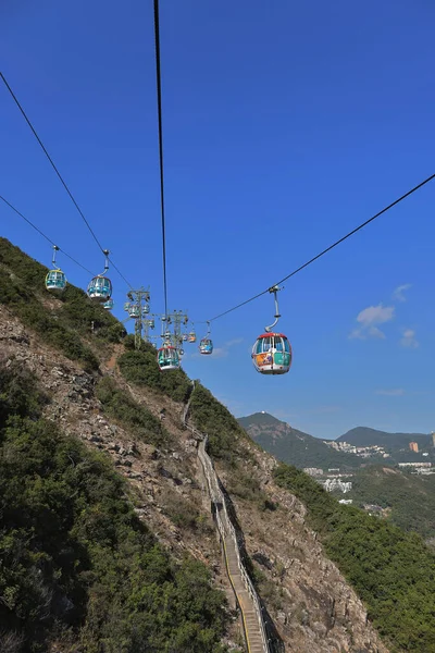 November 2021 Ocean Park Hongkong Seilbahn Bringt Touristen Zum Vergnügungspark — Stockfoto