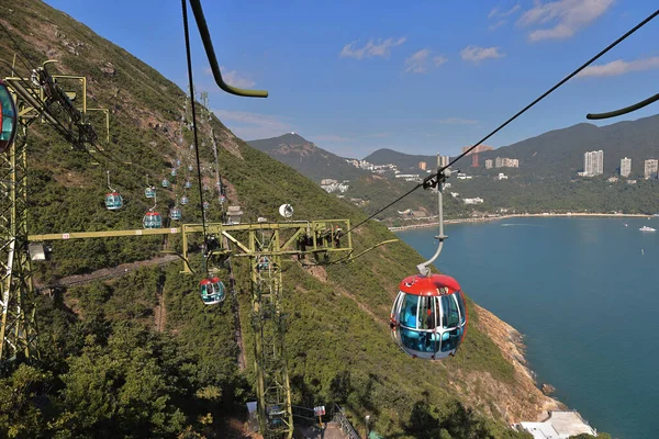 Nov 2021 Ocean Park Hongkong Cablecar Lleva Los Turistas Hasta — Foto de Stock