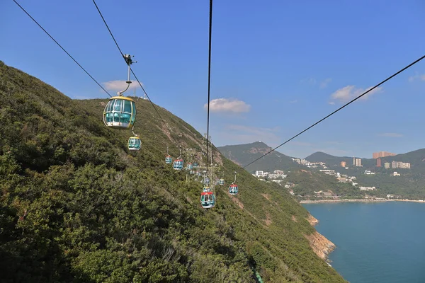 Nov 2021 Ocean Park Hongkong Cablecar Lleva Los Turistas Hasta — Foto de Stock