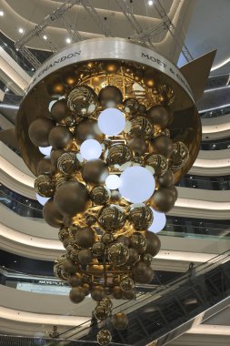 27 Kasım 2021. Hong Kong 'daki Times Square Mall' da Noel süslemesi.