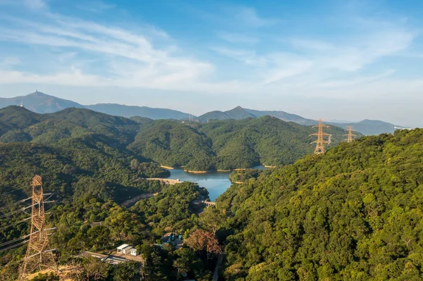 Nov 2021 Kowloon Reservoir Dam Aerial View Kam Shan Country — стоковое фото