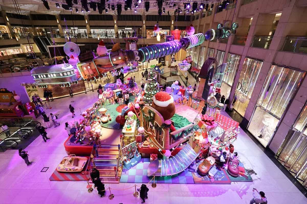 Декабря 2021 Рождественские Украшения Торговом Центре Landmark Гонконге — стоковое фото