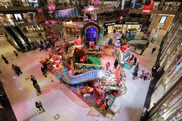 Dezember 2021 Weihnachtsdekoration Einkaufszentrum Landmark Hongkong — Stockfoto