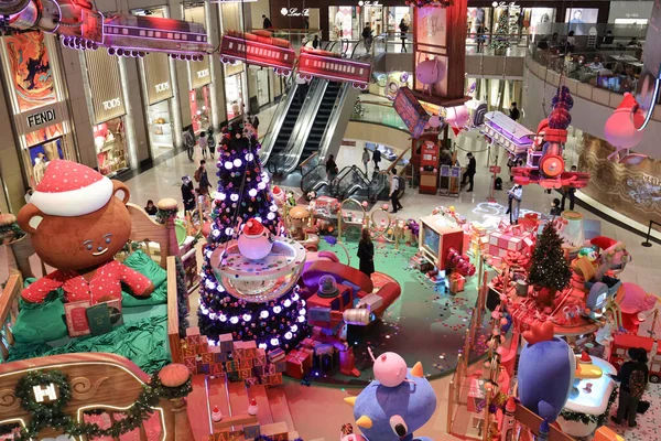 Dic 2021 Decoraciones Navideñas Centro Comercial Landmark Hong Kong —  Fotos de Stock