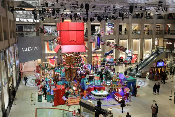 Декабря 2021 Рождественские Украшения Торговом Центре Landmark Гонконге — стоковое фото