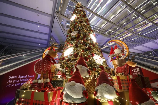 Dec 2021 Kerstboom Decoratie Stadsverlichting Centraal Hong Kong — Stockfoto