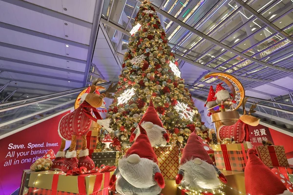 Dec 2021 Kerstboom Decoratie Stadsverlichting Centraal Hong Kong — Stockfoto