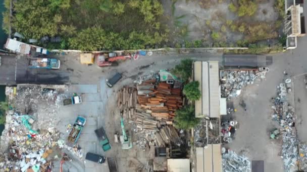 Dec 2021 Skrot Værft Genbrug Yau Tong – Stock-video