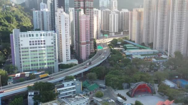 Дек 2021 Вид Воздуха Шау Кэй Ван Восточная Часть Гонконга — стоковое видео