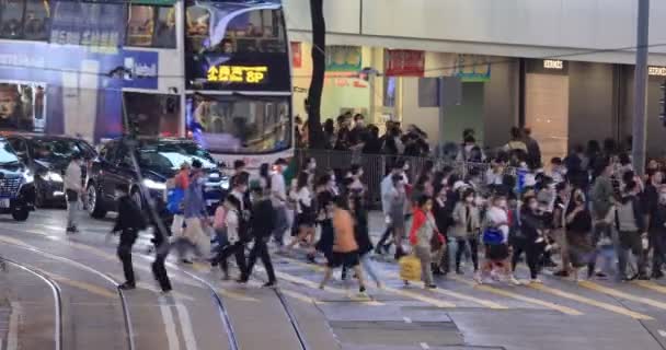 Nov 2021 Jalan Jalan Sibuk Causeway Bay Hong Kong — Stok Video