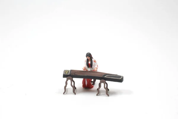 Artista Femminile Che Suona Guzheng Musical Tradizionale Cinese — Foto Stock