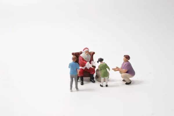 Figura Papai Noel Uma Criancinha — Fotografia de Stock