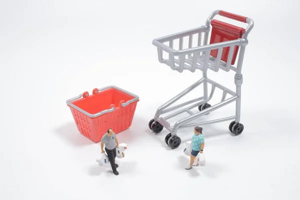 Figure Shopping Shopping Car — Stock Photo, Image
