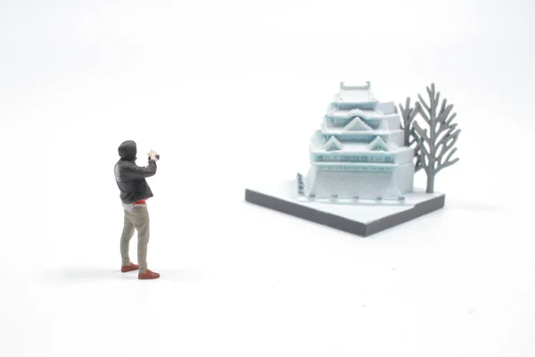 Mini Photographer Taking Landscape — Fotografia de Stock