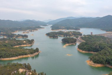17 Aralık 2021. Tai Lam Chung rezervuarı Hong Kong 'da.