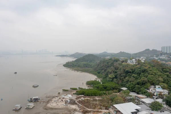 Dec 2021 Yuen Long Lau Fau Shan Shoreline Hong Kong — 图库照片