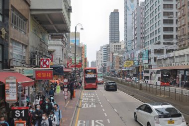 25 Aralık 2021 Castle Peak Yolu Yuen Long Town 'un ana yoludur..