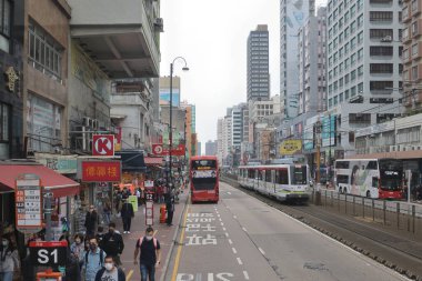 25 Aralık 2021 Castle Peak Yolu Yuen Long Town 'un ana yoludur..