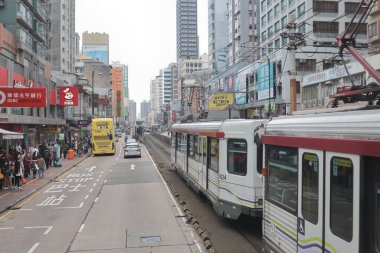 25 Aralık 2021 Castle Peak Yolu Yuen Long Town 'un ana yoludur..