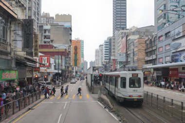 25 Aralık 2021 Castle Peak Yolu Yuen Long Town 'un ana yoludur..