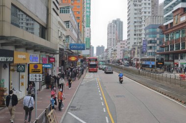 25 Aralık 2021 Castle Peak Yolu Yuen Long Town 'un ana yoludur..