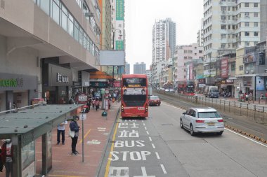 25 Aralık 2021 Castle Peak Yolu Yuen Long Town 'un ana yoludur..