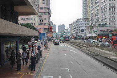 25 Aralık 2021 Castle Peak Yolu Yuen Long Town 'un ana yoludur..