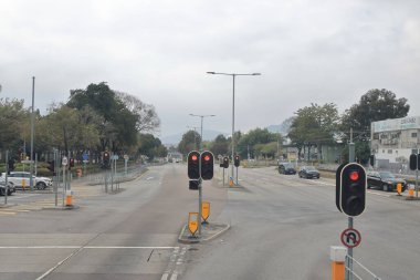 25 Aralık 2021 Castle Peak Yolu - Yuen Long Town 'da Ping Shan. hk