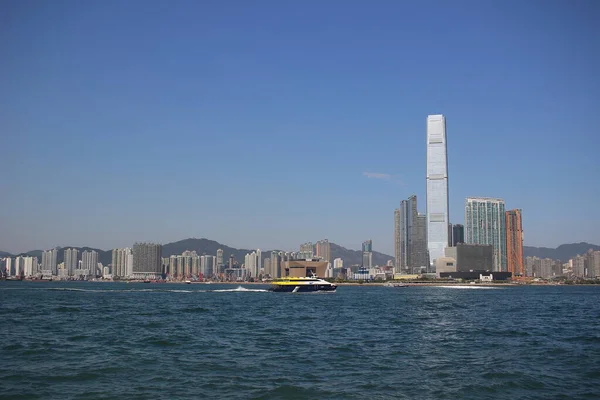Nov 2021The Skyline Kowloon Seen West Kowloon Cultural District — Foto Stock