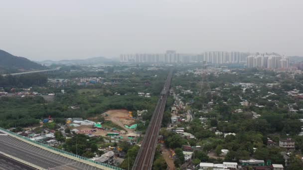 2021年12月25日香港のナイ ワイ村の空中風景 — ストック動画