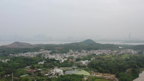 2021年12月25日香港のTsing Chuen Wai村の空中風景 — ストック動画