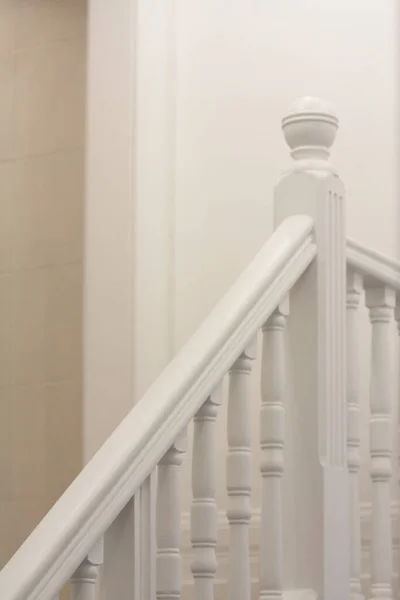 Wooden Railing White Color Wooden Railing — Fotografia de Stock