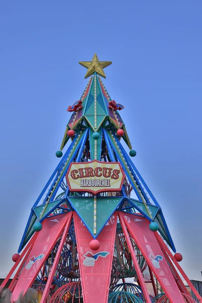 Dec 2021 Christmas Decoration Wan Chai Promenade — 스톡 사진