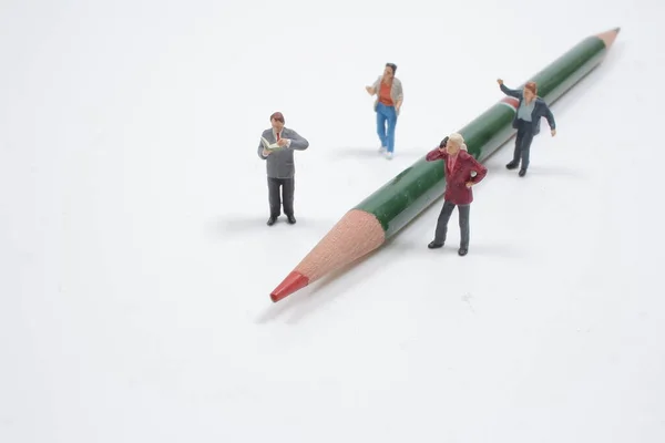 Mini Business People Pencil — Stockfoto
