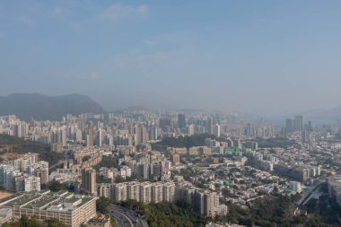 8 Ocak 2022 Kowloon 'un batı manzarası, Hong Kong