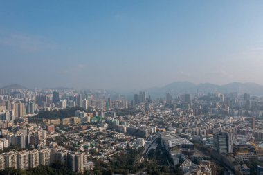 8 Ocak 2022 Lung Cheung Yolu 'nda orta kowloon manzaralı, h