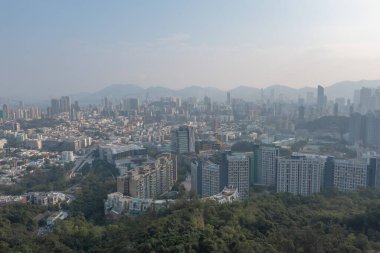 8 Ocak 2022 Lung Cheung Yolu 'nda orta kowloon manzaralı, h