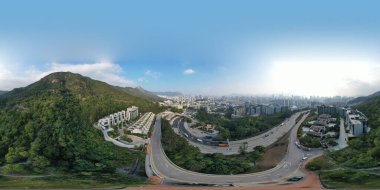 8 Ocak 2022 Beacon Hill eteklerinin altında, Kowloon şehri manzarası, hk