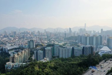 8 Ocak 2022 Lung Cheung Yolu 'nda orta kowloon manzaralı, h