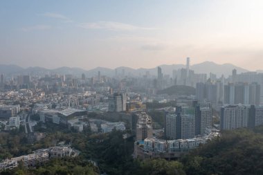 8 Ocak 2022 Lung Cheung Yolu 'nda orta kowloon manzaralı, h