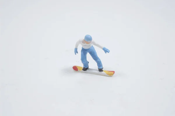 Mini Snowboarding Sportsman Snow Action Motion — Fotografia de Stock