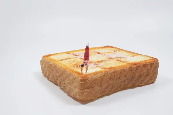 Mini Fun Figure Man Gymnasts Toast — Fotografia de Stock