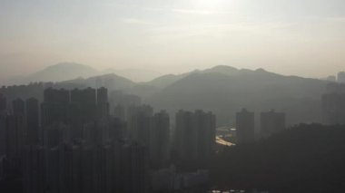 16 Ocak 2022 Tseung Kwan O Town, Hong Kong 'daki yerleşim bölgesi.